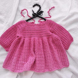 Crochet Baby Dress Pattern, Long Sleeve, 0-4 Years (PDF Pattern) image 10