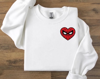 Spider-Man Heart Embroidered Sweatshirt - Unisex Crewneck