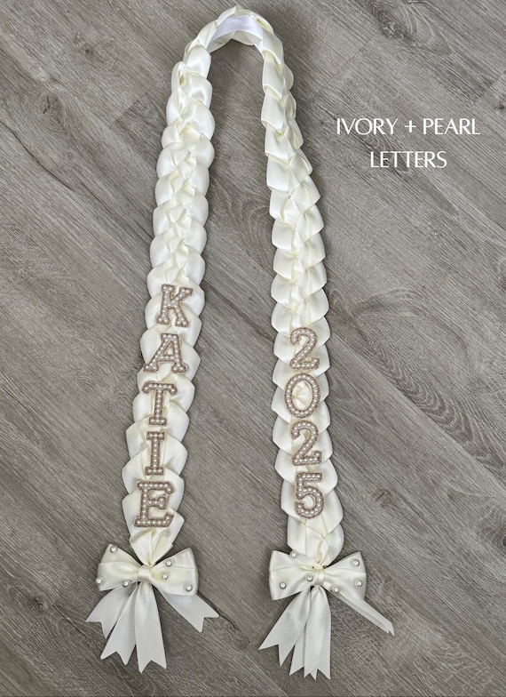 Custom Name Graduation Lei: Handmade Braided Satin Ribbon, 2025, 2026, 2027