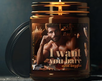 Cinnamon Vanilla Scented Soy Candle, Amber Jar, Home Fragrance