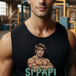 Si Papi Gym Tank Top, LGBTQ+ Pride Workout Shirt