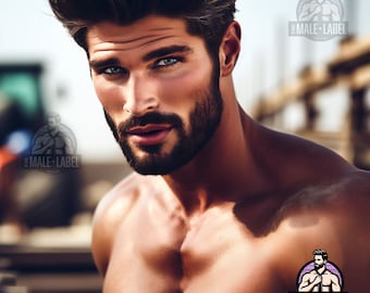 AI Male Model Portrait: Handsome Man for Romance Novel Covers (Digital Download)