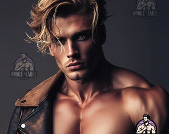 Bjørn: AI Male Model Portrait - Romance Novel Cover (Digital Download)