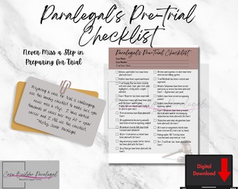 Paralegal&#39;s Pre-Trial Checklist