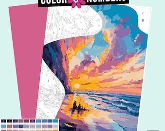 Andalusian Beach Color by Numbers: Procreate iPad Digital Coloring (PDF)