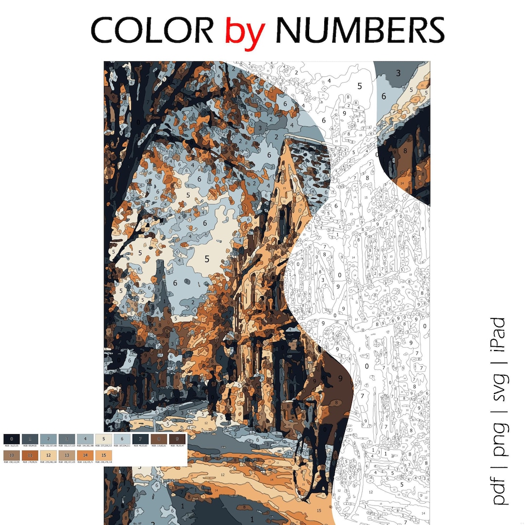 Color by Numbers for Adults | Girl Cycling Scotland | Printable Paint ...