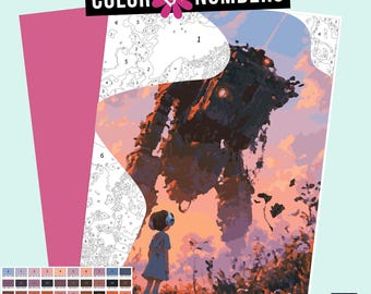 Japanese Anime Color by Numbers: Cyberpunk Gamer Art (Digital Download)