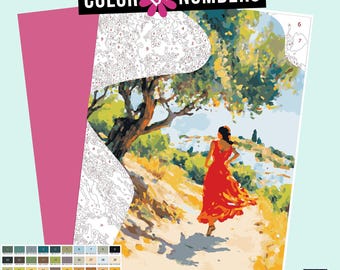 Andalusian Woman Color by Numbers: Spain Digital Coloring Page (PDF, SVG, PNG)
