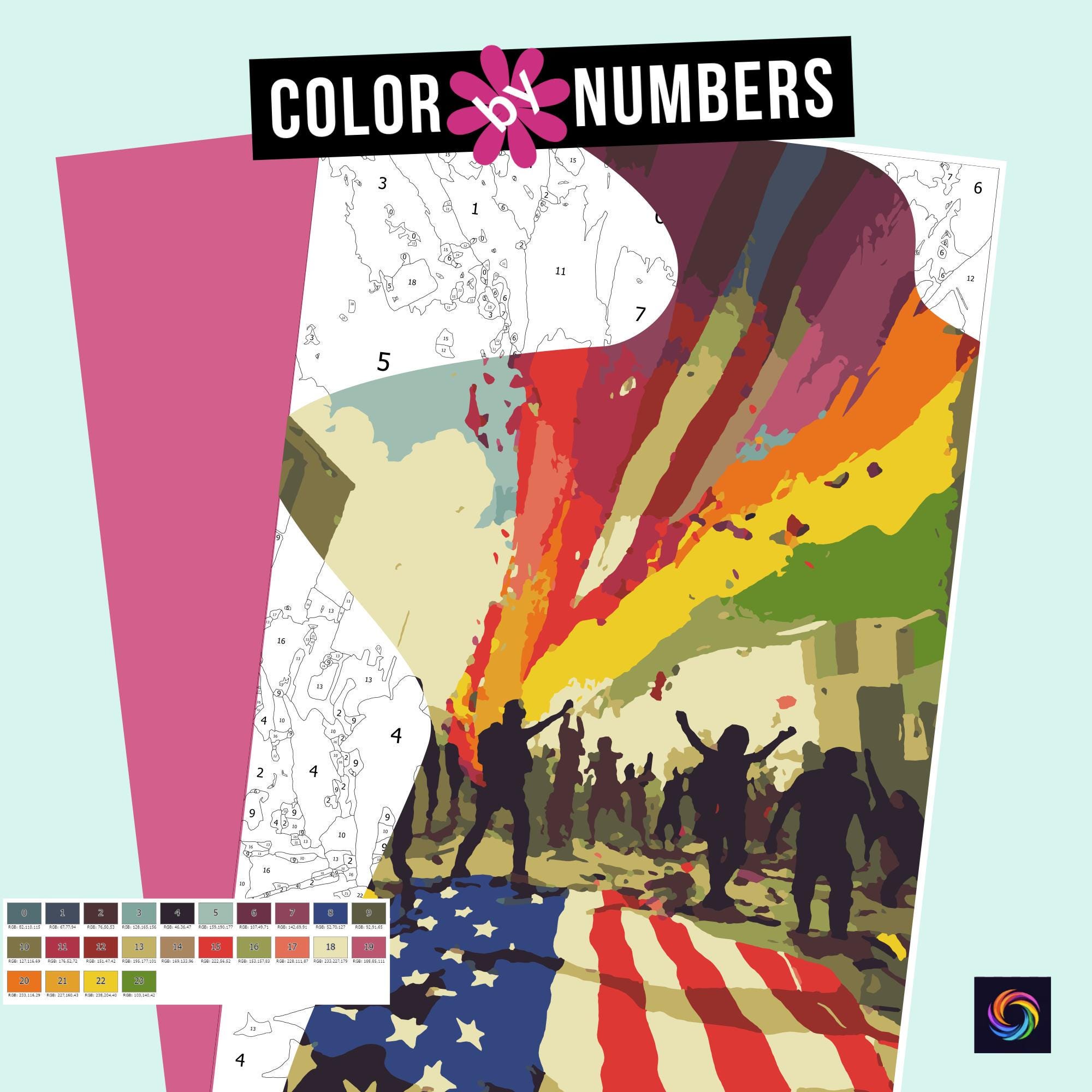 Color by Numbers for Adults | No 167 Abstract Still Hope for America ...