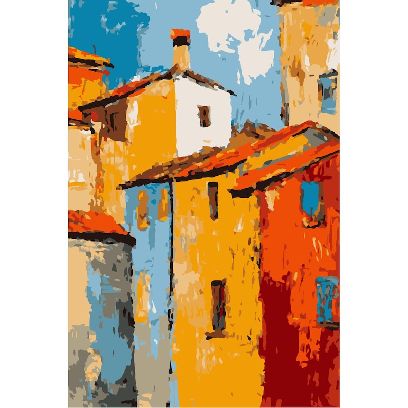 Casas da Toscana para colorir por números: Itália para imprimir (PDF ...