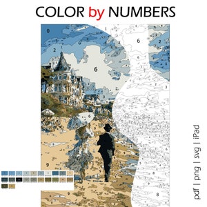 Day at the Beach Color by Numbers: Printable Procreate iPad Coloring Page (PDF, SVG, PNG)