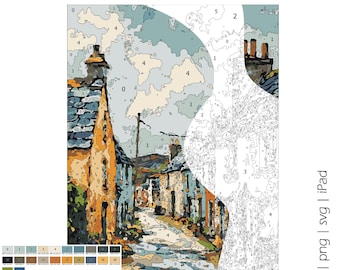 Ireland Street Color by Numbers: Printable Digital Art (PDF, SVG, PNG)