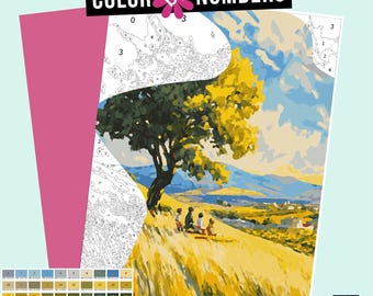 Andalusian Landscape Color by Numbers: Procreate iPad Printable (Digital Download)