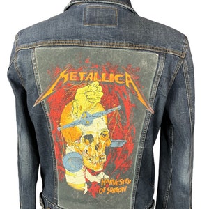 Metallica Reworked Denim Jacket Upcycled Sustainable Heavy