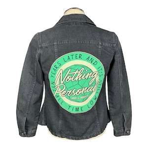 All time low jean jacket | reworked, upcycled, pop punk emo rock band jacket size large