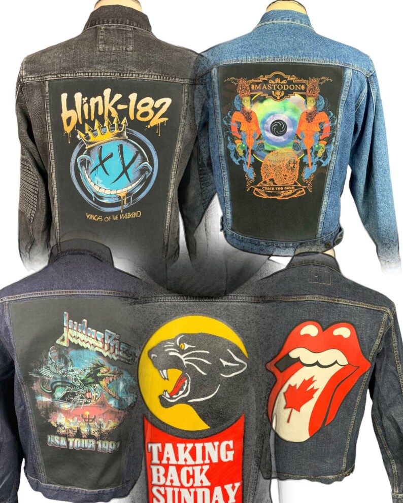 Choose Your Own Heavy Metal & Rock Band Jean Jacket Rework Etsy