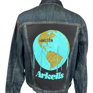 Arkells denim jean jacket | reworked, upcycled rock band jacket size large