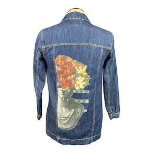 Panic at the disco jean jacket | reworked, upcycled, emo pop punk rock band jacket, ladies smalltall