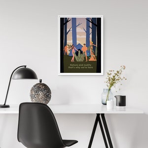 Camping Naked Art Nature Lover Nudist FKK Poster - Etsy