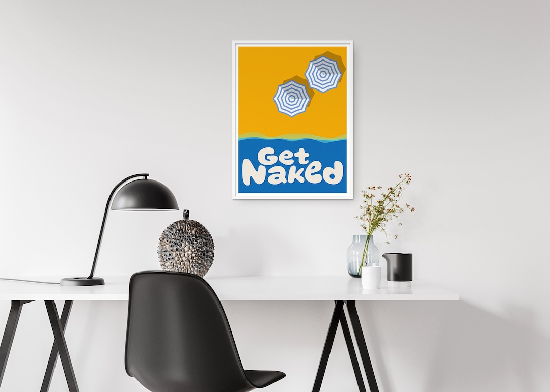 Get Naked Nudist Art FKK Beach Poster Vacation Gift Digital Art - Etsy