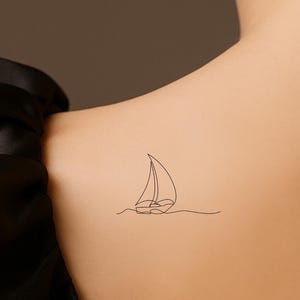 Minimalist Sailboat Tattoo Sailboat Tattoo Small Mini Sailboat Tattoo (Set of 3)