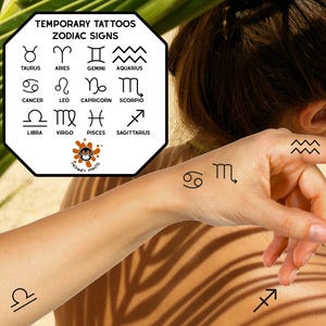 Zodiac Sign Tattoos Zodiac Symbol Tattoo Minimal Zodiac Sign Tattoo Horoscope Tattoo Minimal Star Sign Tattoo Astrology Tattoo Minimalistic