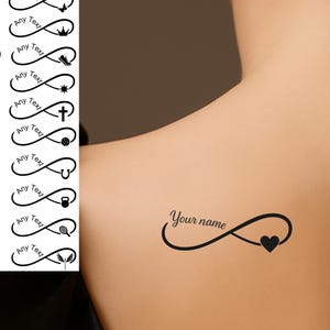 Infinity Love Tattoo Personalized Name Tattoo Name Love Tattoo Minimalist Love Tattoo Simple Couple Tattoo Heart shape tattoo Infinity heart