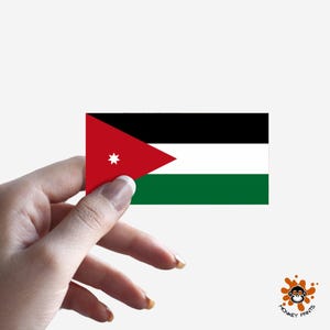 Jordan Flag Sticker Set of 3: Waterproof Vinyl Decals