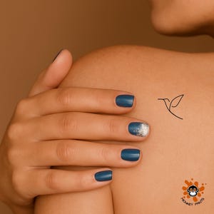 Minimalist Bird Temporary Tattoo: Fine Line Design (Set of 3)