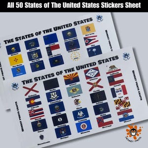 The States of the United States Stickers Set United States States Stickers Set USA States Stickers Set United States Travel Planner Stickers