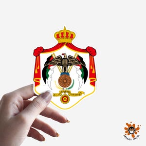 Jordanian Emblem Sticker Set: Waterproof Matte Vinyl, Car/Laptop Decal
