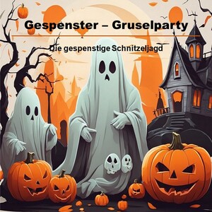 Scavenger hunt for children, Halloween, birthday, treasure hunt, horror party, ghosts, puzzles