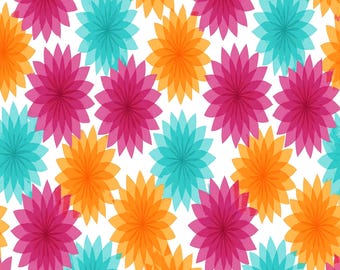 Vibrant Floral Seamless Pattern | Scrapbook Paper, Fabric Print (Digital Download)