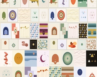 500 Boho Abstract Prints | Neutral Gallery Wall Art (Digital Download)