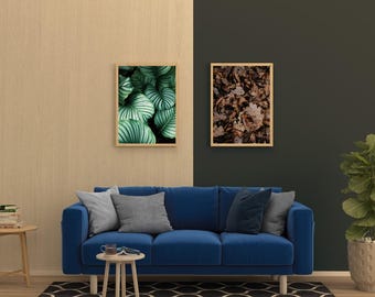 Minimalist Botanical Print Set – Japandi Style Living Room (Digital Download)
