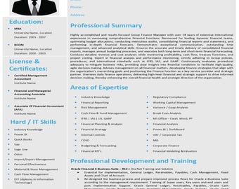 ATS-Friendly Group Finance Manager Resume Template | Editable Word & PDF | Professional Corporate CV