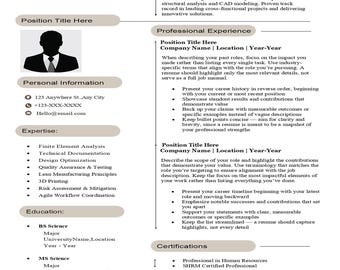 Engineer Resume Template | Software, Mechanical & Civil CV | ATS-Friendly Editable Word