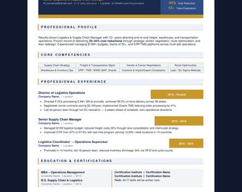 Logistics & Supply Chain Resume Cover Letter Templates (Word, PDF)