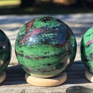 Ruby Zoisite Spheres – Healing & Heart Chakra Stones for Growth