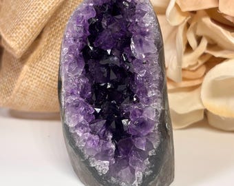 Amethyst Geode Cluster | Natural Crystal Druzy | Calming Protective Energy