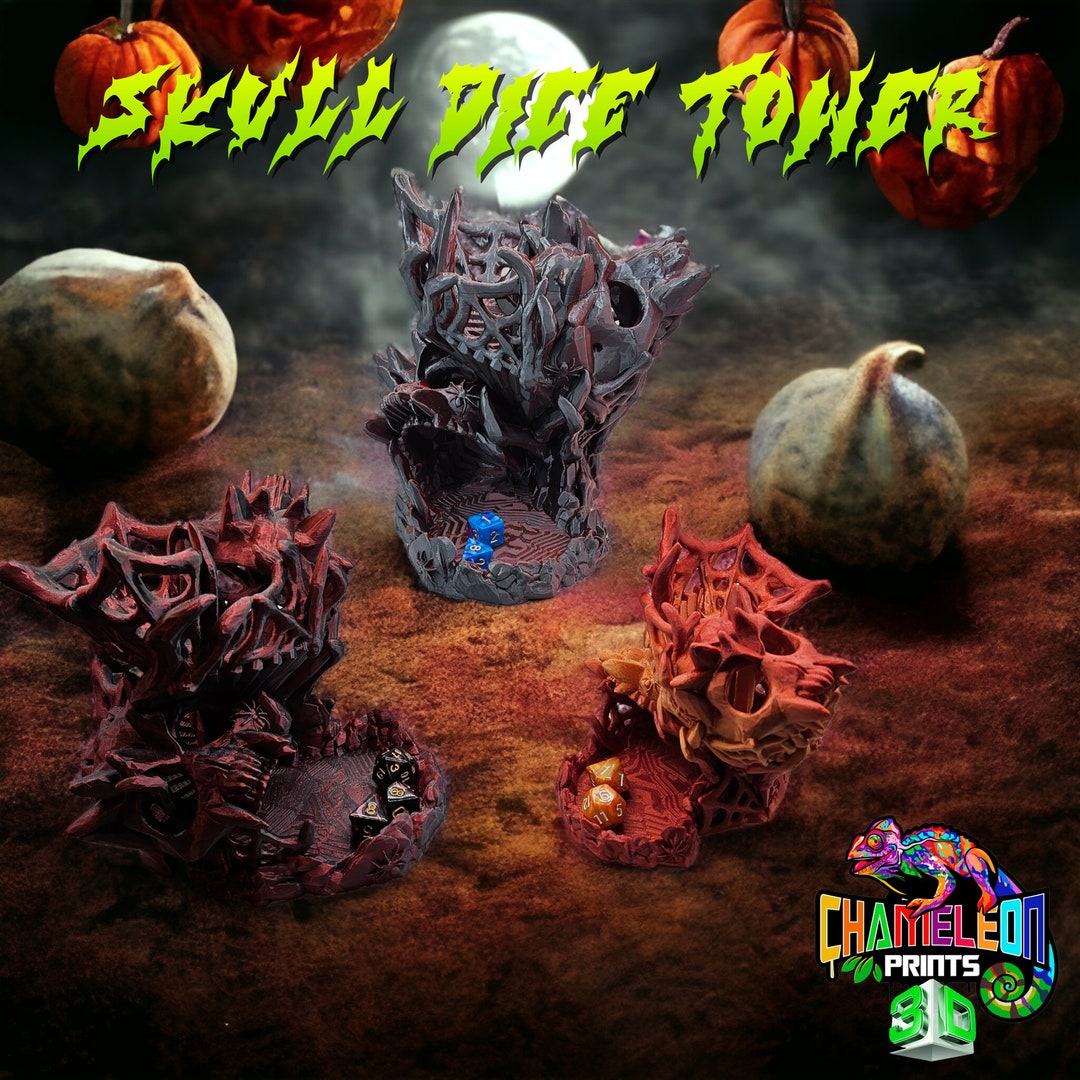Skull Dice Tower 3D Printed Dungeons and Dragons Dice Tower Etsy