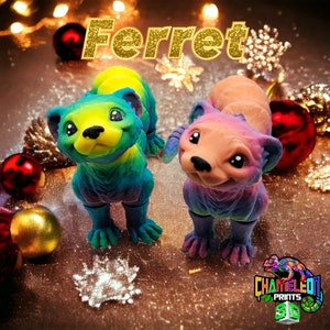 Christmas Stocking Filler Ferret, Articulated Fidget Toy  -Flexible Fidget Sensory Toy - Many Colour To Choose From Custom Made