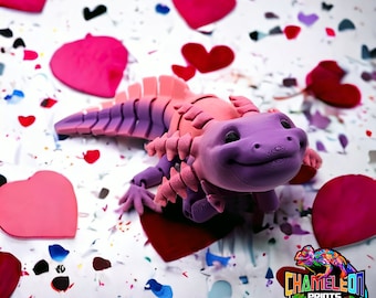 Valentines Gift Cute Gift , Axolotl Sculpture, Articulated Toy, Cute Home Decor, Valentine's Day Present