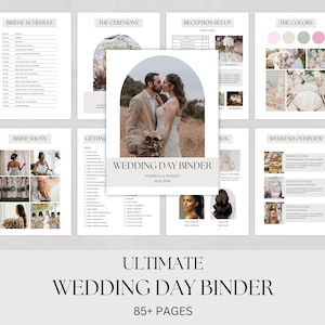 Wedding Day Binder Template: Editable Planner & Checklists (Digital)