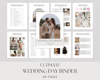 Wedding Day Binder Template: Editable Planner & Checklists (Digital)
