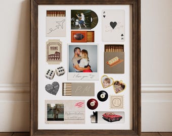 Matchbook Print Canva Template Matchbox Poster Custom Collage Wall Art Printable Gift For Him Birthday Gift Anniversary Gift For Boyfriend