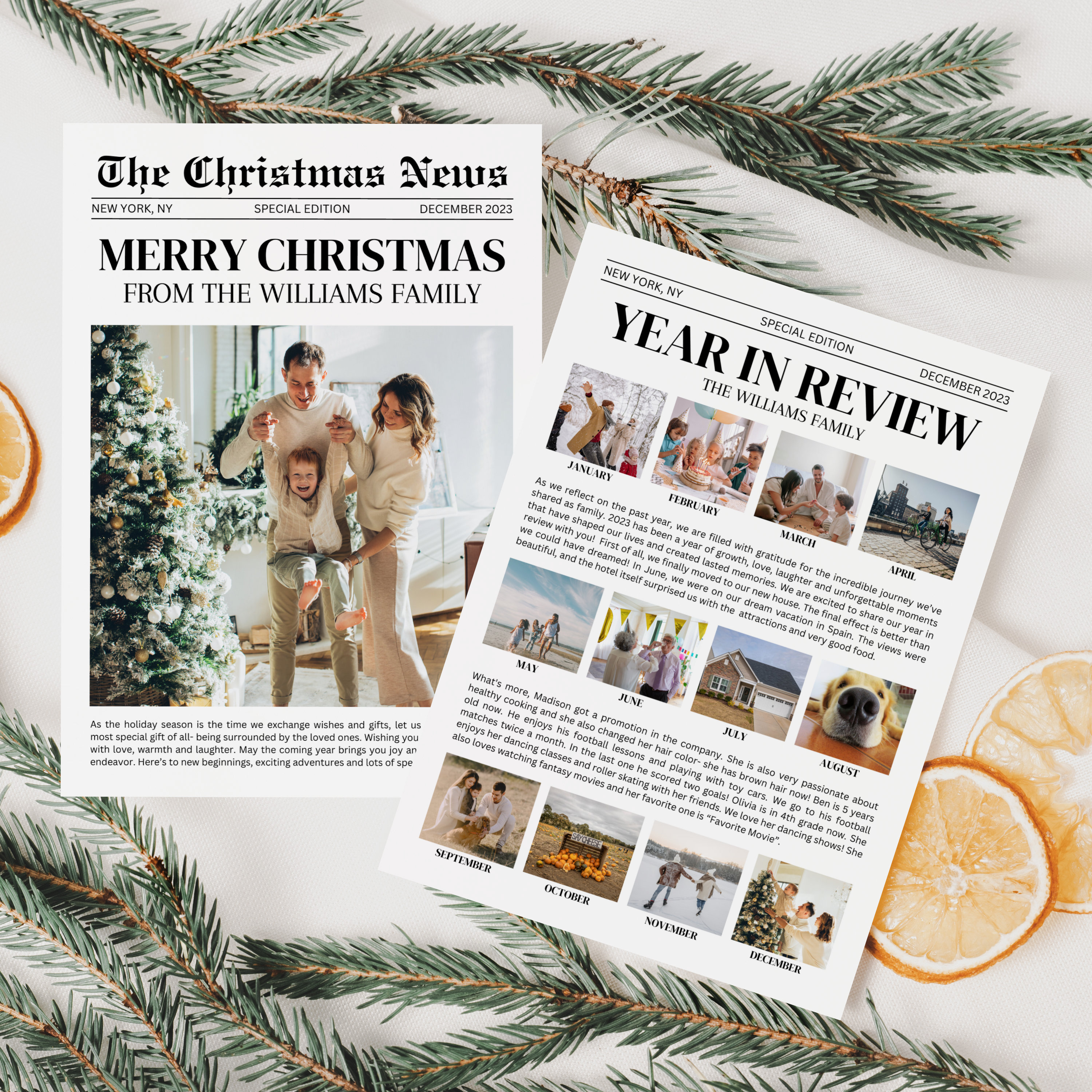 Year in Review Christmas Card Template, What A Year Card Photo Collage ...