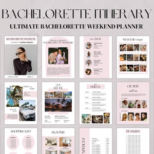 Ultimate Bachelorette Itinerary Template, Bachelorette Weekend Planner, Bachelorette Itinerary Planner, Bachelorette Party, Canva Template