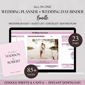 Hochzeitsplaner & Wedding Day Binder Bundle, Google Sheets Hochzeitsplaner, Canva Hochzeit Binder, Hochzeitsbudget, Reiseplan