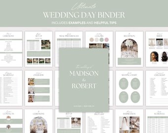 Ultimate Wedding Day Binder Template - Printable Planner, Checklist & Itinerary (Canva Digital Template)